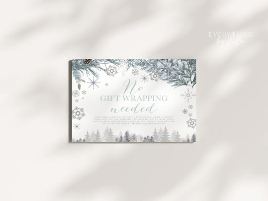 Baby It's Cold Outside Gift Wrap Card Editable | Winter Baby Shower No Gift Wrapping Template | Christmas Gender Neutral Baby Shower Template | EverythingByElleCo