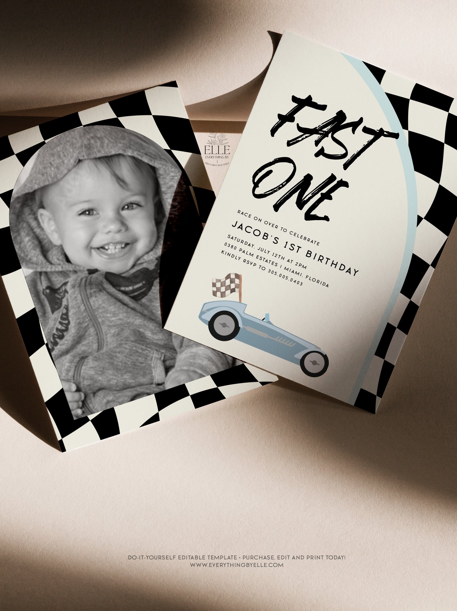 Fast One Race Car First Birthday Party Printables | Jacob Collection