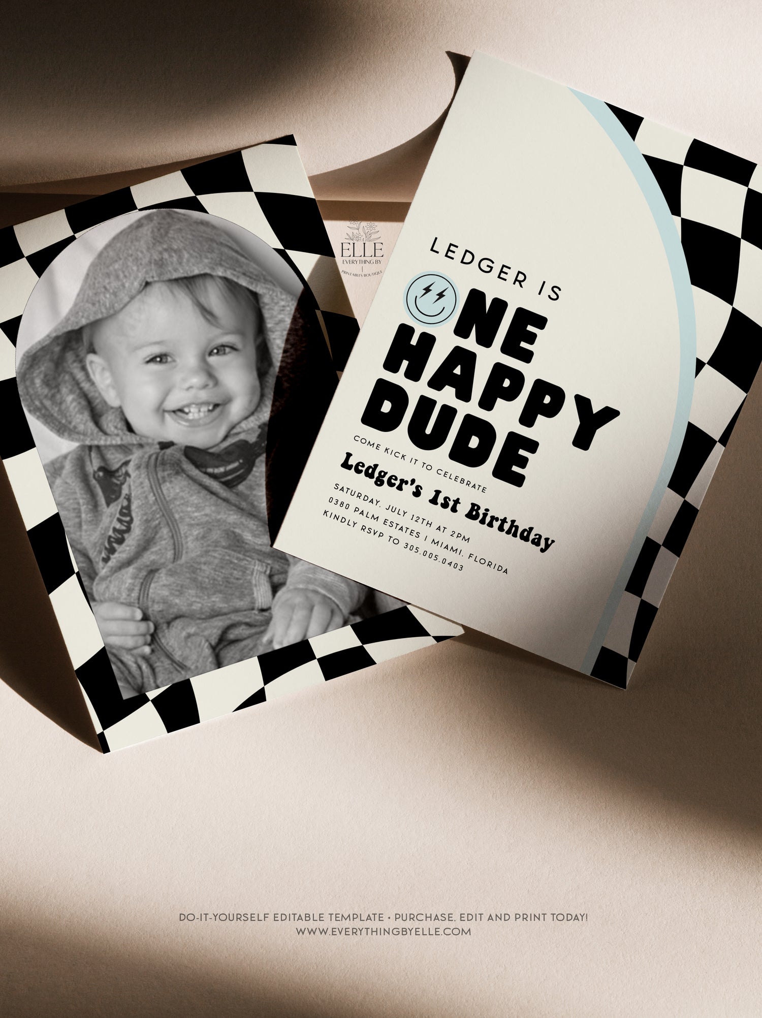 One Happy Dude (Blue) First Birthday Party Printables | Ledger Collection