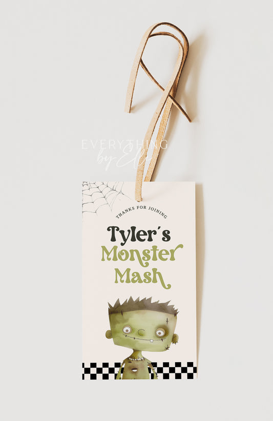 Frankenstein Halloween Favor Tag Editable | Monster Mash Birthday Gift Tag Template | Halloween Costume Party Favors Template | EverythingByElleCo