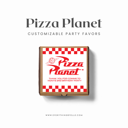 Toy Story Birthday Pizza Planet Box Label | Editable TWO Infinity and Beyond Birthday Party Printable Favor Boxes | 2nd Birthday Toy Story Party Favors | Instant Download Party Decor Printables