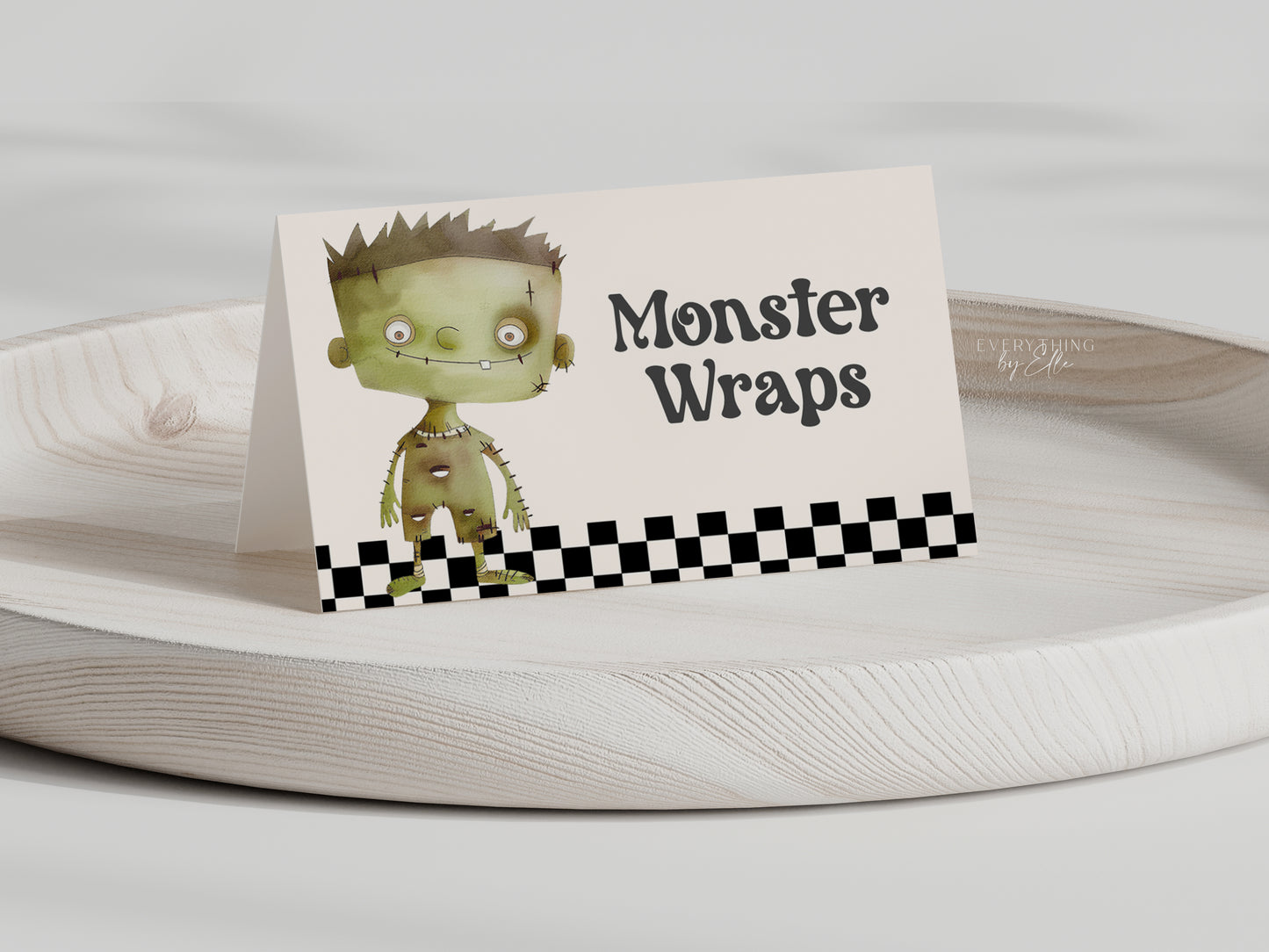 Frankenstein Halloween Food Tent Labels Editable | Monster Mash Birthday Foldable Food Cards Template | Halloween Costume Party Table Cards Template | EverythingByElleCo