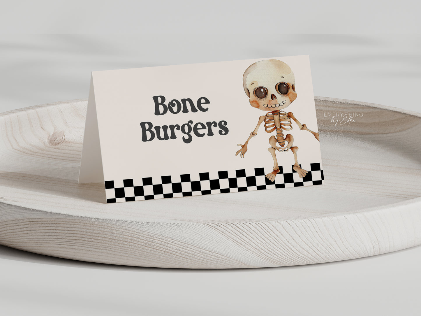 Skeleton Halloween Birthday Food Tent Cards Editable | Spooky Bash First Birthday Food Labels | One Spooky Dude Birthday Template | Two Spooky | Green Halloween Costume Party Template | EverythingByElleCo