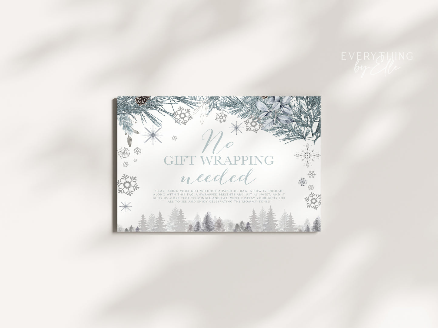 Baby It's Cold Outside Gift Wrap Card Editable | Winter Baby Shower No Gift Wrapping Template | Christmas Gender Neutral Baby Shower Template | EverythingByElleCo